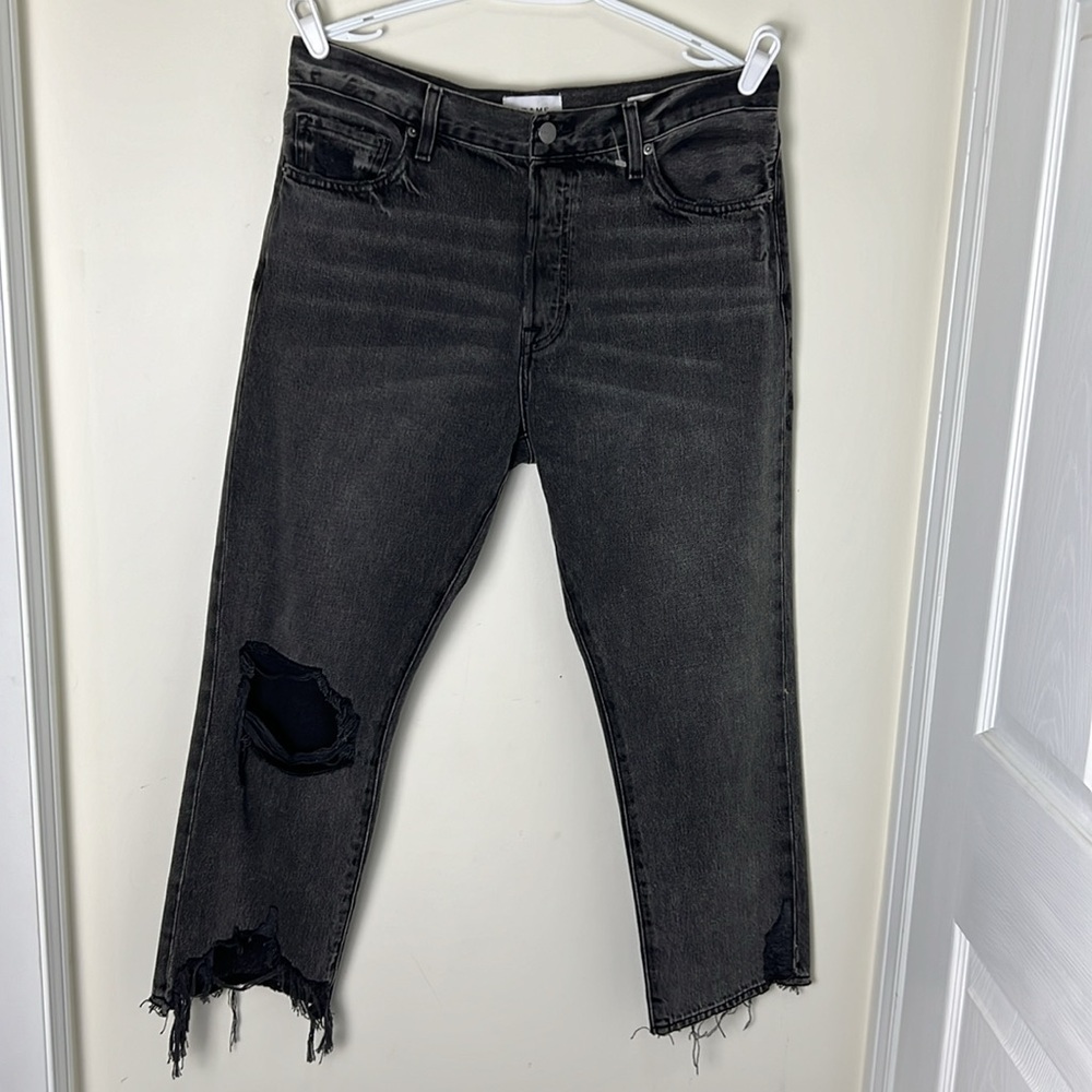 Frame Le Slouchy  Crop Distressed Jeans Size 28
